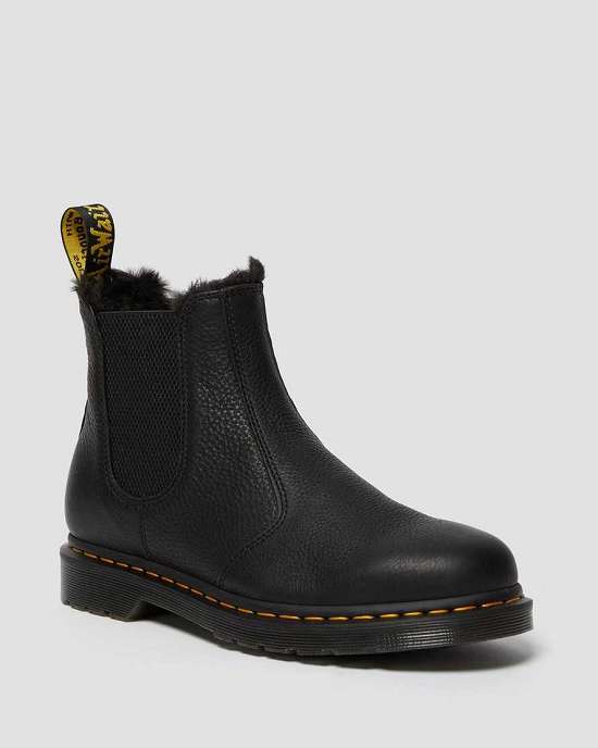 Botas Chelsea Dr. Martens 2976 Faux Fur Lined Mujer Negros MX-76405